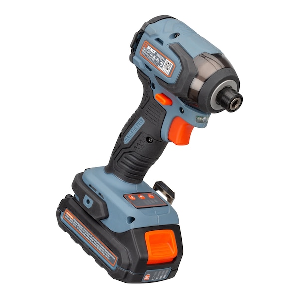 Senix 20 Volt Max Brushless 1/4-in. Impact Driver, Brushless Motor, 2 Ah Battery, 2A Charger - PDIX2-M2