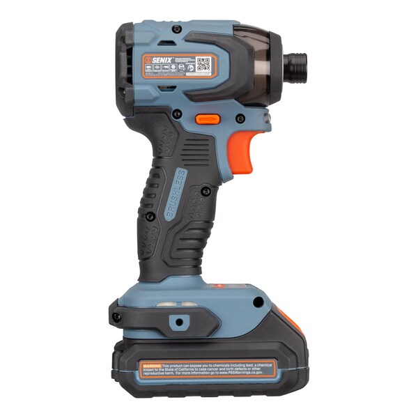 Senix 20 Volt Max Brushless 1/4-in. Impact Driver, Brushless Motor, 2 Ah Battery, 2A Charger - PDIX2-M2