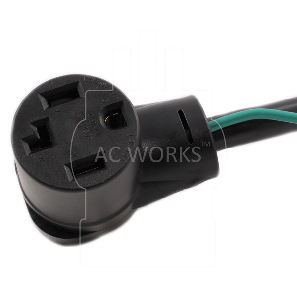 Ac Works 3-Prong 30A Dryer Plug to 4-Prong Dryer Female Connector Adapter - S10301430-018