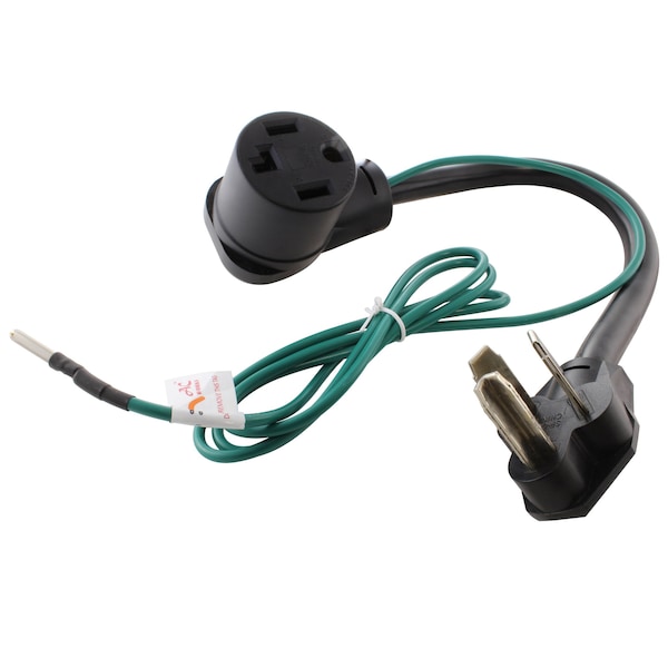 Ac Works 3-Prong 30A Dryer Plug to 4-Prong Dryer Female Connector Adapter - S10301430-018