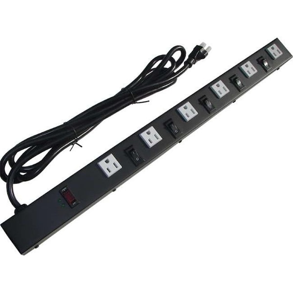 E-Dustry e-dustry EPS-2069MBL 24 in. 6 Outlet Metal Power Strip - EPS-2069MBL