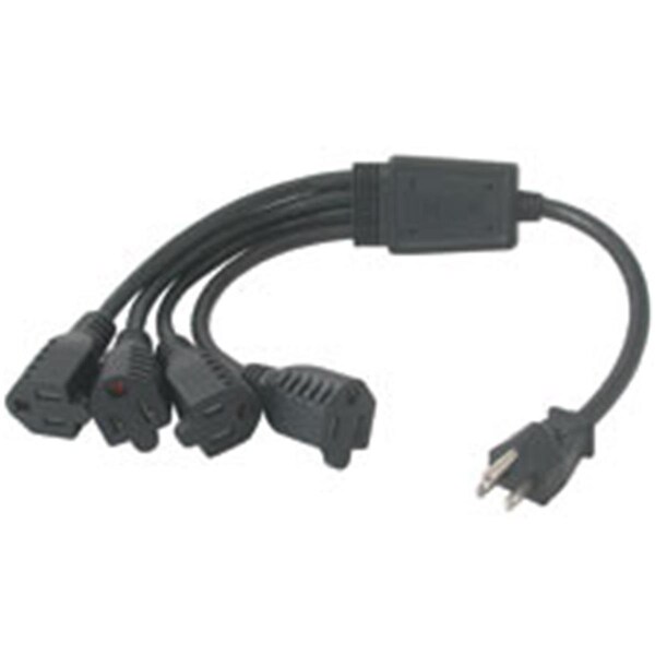 Fasttrack 6Ft 1-To-4 Power Cord Splitter 4 Nema 5-15R To 1 Nema 5-15P - FA56947