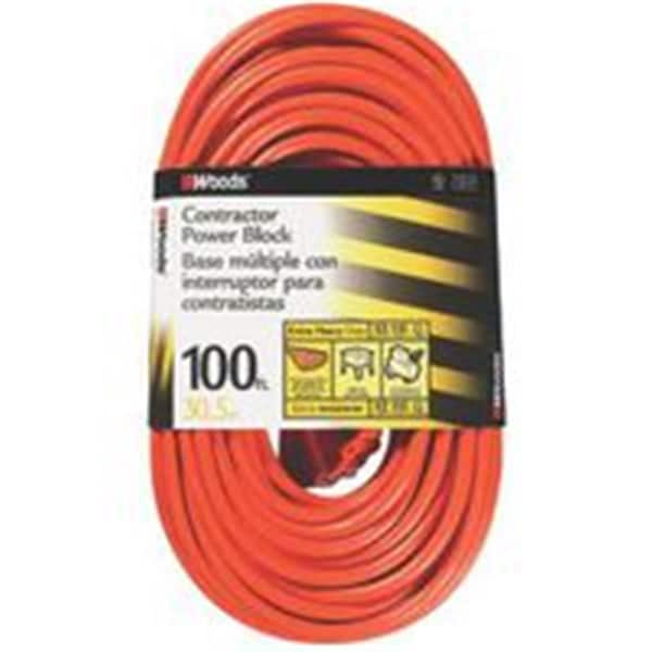 Coleman Cable Extension Cord, 12 AWG, Outdoor, 12/3, 100 ft - 6754170