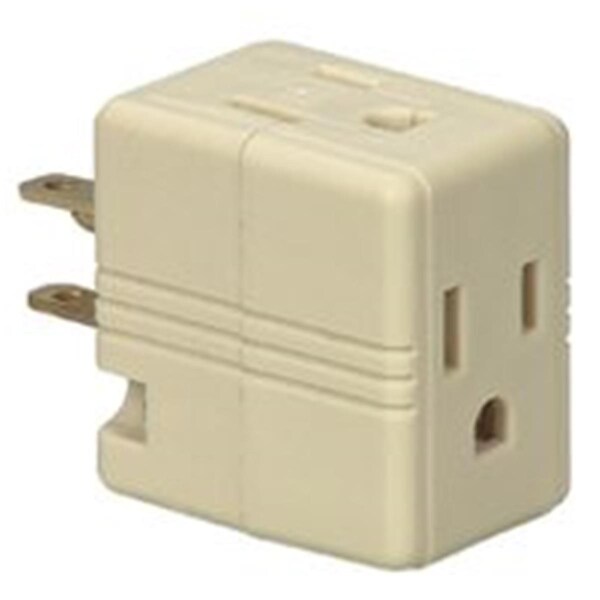 Eaton Wiring Devices 1482V-BOX Ivory- 3 Outlet 3 Wire Cube Tap - 4203766