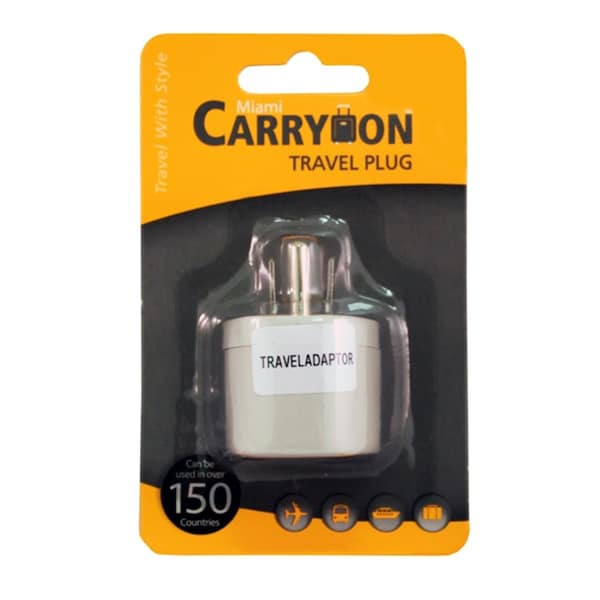 Miami Carry On Travel Adapter White Cooper Plug In Blister - TLK303WH