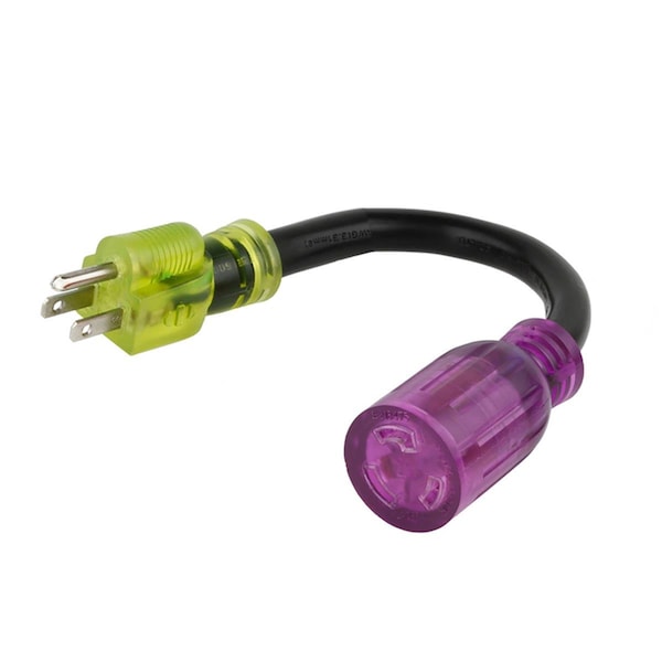 Cb Distributing 12 in. Color Connect 12-3 SJTW 125V Adapter Cord with Outlet - ST3310865