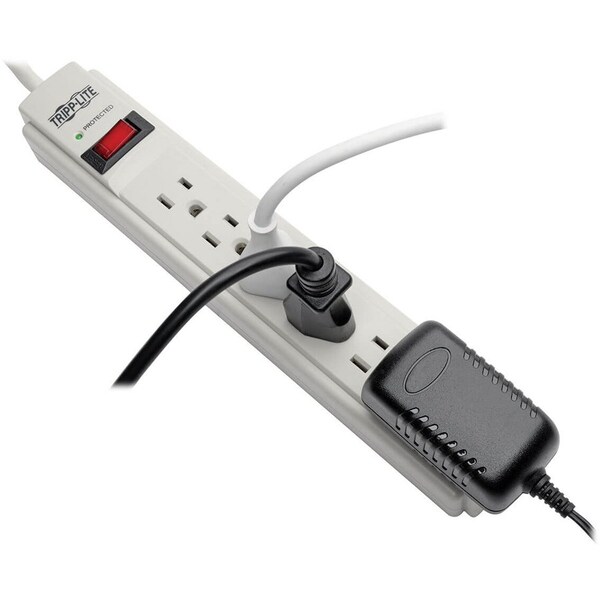 Tripp Lite Surge Protector, 6 Outlet, 790 Joules, 15' Cord, White - TRPTLP615