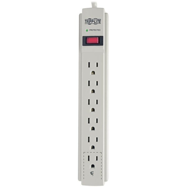 Tripp Lite Surge Protector, 6 Outlet, 790 Joules, 15' Cord, White - TRPTLP615