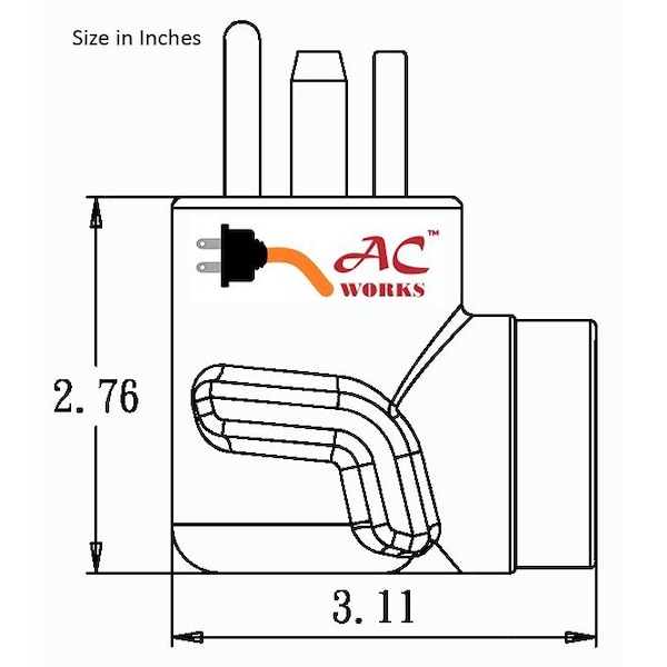 Ac Works 30A 4-Prong 14-30P Dryer Plug to 10-50R 50A 125/250V Welder adapter - WD14301050