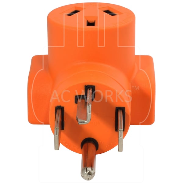 Ac Works 30A 4-Prong 14-30P Dryer Plug to 10-50R 50A 125/250V Welder adapter - WD14301050