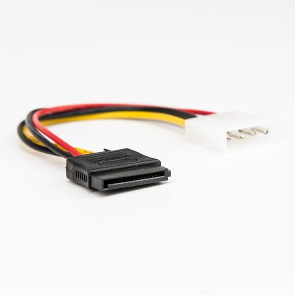 Rocstor 6In 4 Pin Molex To Left Angle Sata Powe - Y10C214-B1