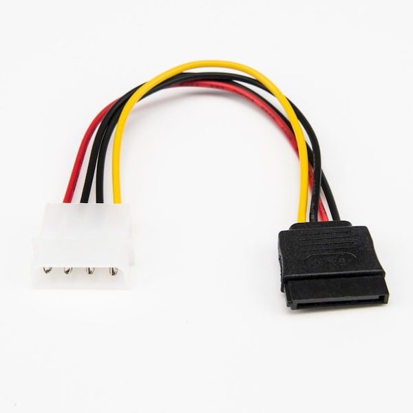 Rocstor 6In 4 Pin Molex To Left Angle Sata Powe - Y10C214-B1