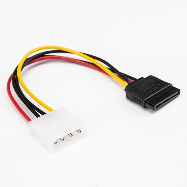 Rocstor 6In 4 Pin Molex To Left Angle Sata Powe - Y10C214-B1
