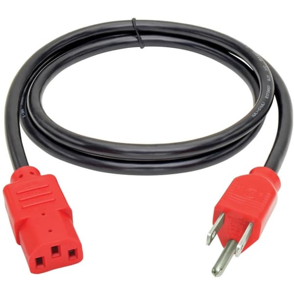 Tripp Lite Power Cord, 5-15P to C13, 10A, 18AWG, 4ft - P006-004-RD