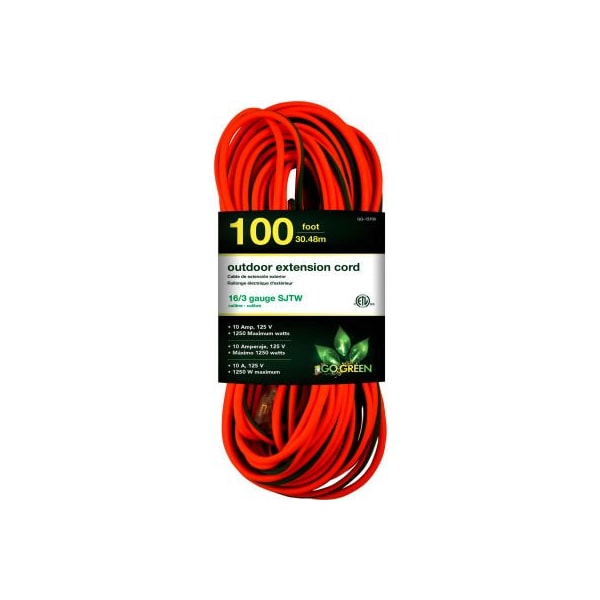 Gogreen Extension Cord, 16 AWG, Outdoor, 16/3, 100 ft - GG-13700
