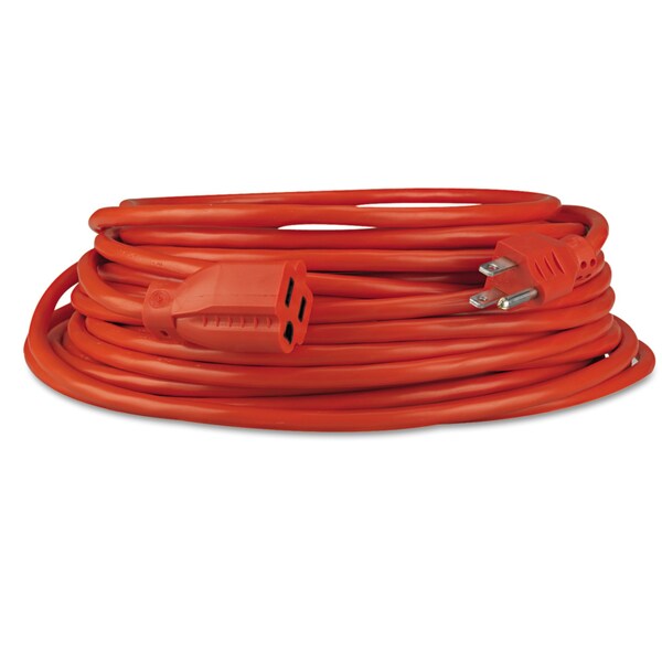 Innovera Extension Cord, Indoor/Outdoor, 1 Outlets, Orange, 25 ft - IVR72225