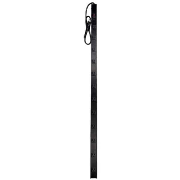 Master Electronics Master Electrician PS-122-4-R3 Black 12 Outlet Metal Power Stick - 201672