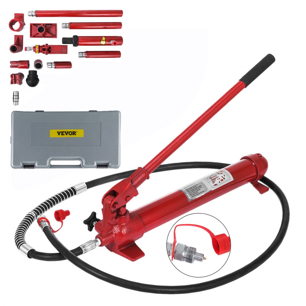 VEVOR 10Ton Power Hydraulic Jack Holder Bodywork Repair Kit for Auto Car Repair Tool with 2M Hose Lift Ram Portable - GJ2M10TYYFLD00001V0