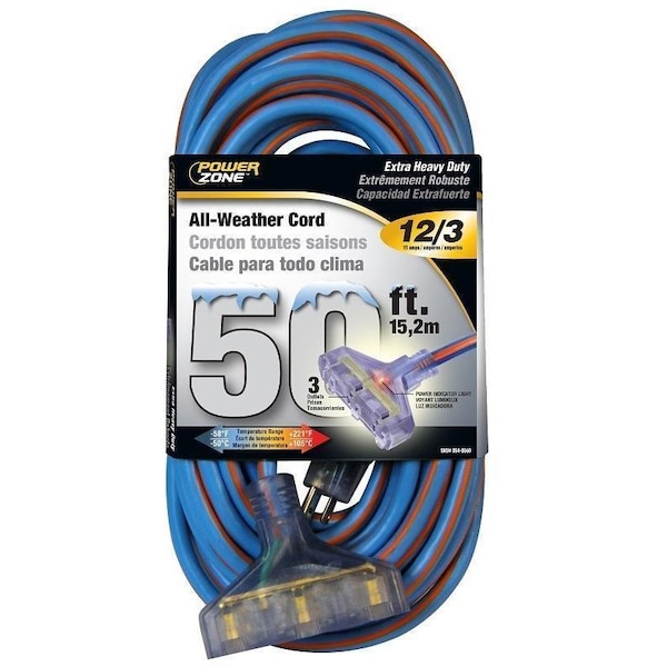 Powerzone Extreme Weather Extension Cord, 12 AWG, Outdoor, 50 ft - ORC630830