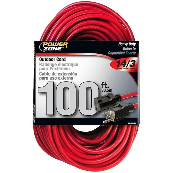 Powerzone Extension Cord, 14 AWG, Outdoor, 100 ft - OR514735/506735