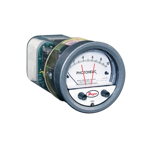 Interruptor/de medidor de presión de Dwyer Instruments, rango 125-0-125 Pa. - A3300-250PA.