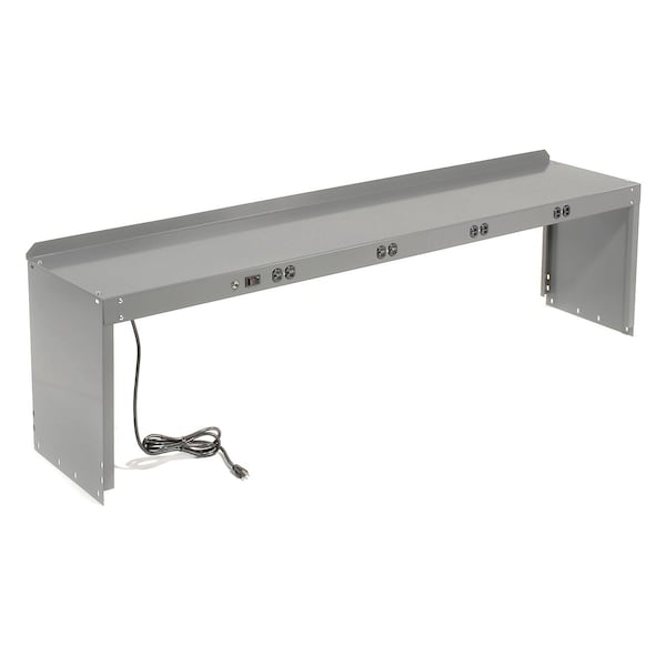 Global Industrial Power Riser W/ 8 Outlets, 96inW x 15inD, Gray - 254755