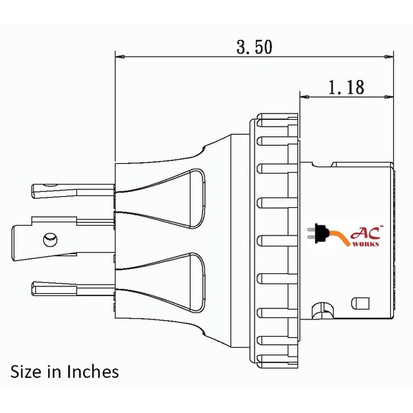 Ac Works Transfer Switch/Temp Power L14-30P 30A 4-Prong Plug to CS6364 50A Connector - ADTEL1430