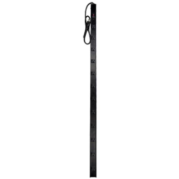 Virtual PS-122-4-R3 Black 12 Outlet Metal Power Stick - VI135694
