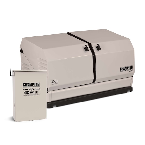 Champion Power Equipment Home Standby Generator, 14-kW, NG or LP Fuel Supply, with 100-Amp Whole House Switch - 100835