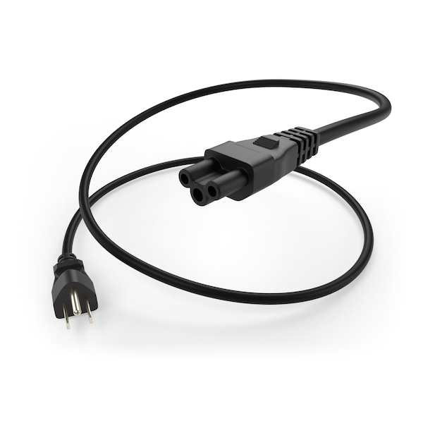 Unirise Usa Power Cord 5/15P-C5 (Mickey Mouse), 18Awg, 10Amp, Svt Jacket, Black,  - PWCD-515PC5-10A-15F-BLK