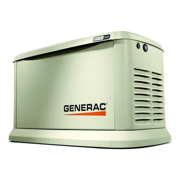 Generac Automatic Standby Generator, Single Phase, 22kW LP/19kW NG, Air Cooled - 7042