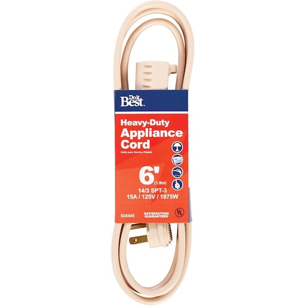All-Source 6 Ft. 14/3 15A Heavy-Duty Appliance Cord - AC-PT3143-6-BG