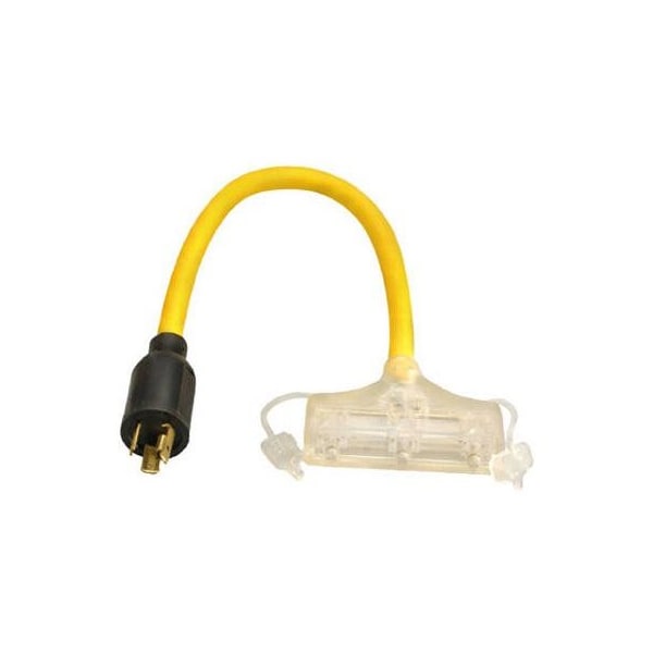 Southwire Extension Cord Adapter, 12 AWG, 12/3, 3 Outlets, 2 ft - 9084