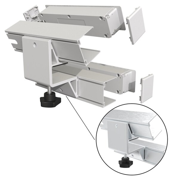 Richelieu Hardware 120 V Dual Clamp-On Power Bar and USB Power Station, White - 3641313030