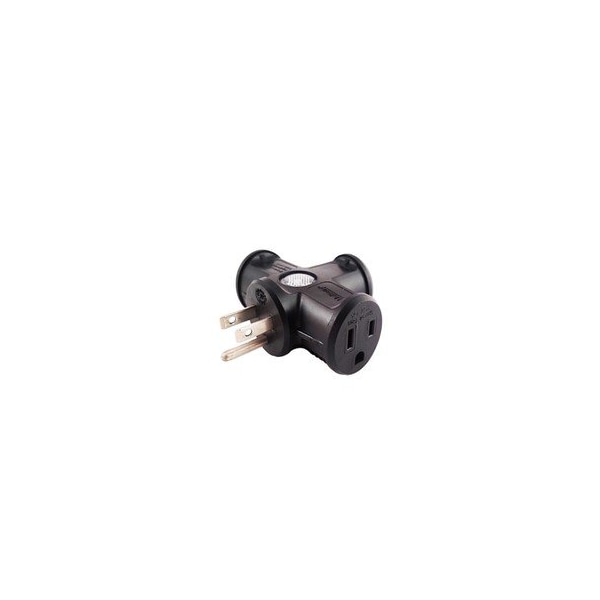 Swe-Tech 3C 3-Outlet Indoor/Oudoor 3-Prong Wall Tap w/ LED Indicator, 125V/15A, UL - FWT30W2-12103