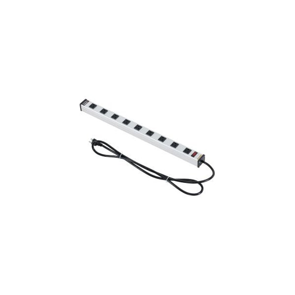 Global Equipment Power Strip, 9 Outlets, 15A, 25"L, 6' Cord - LTS-25-9-6FT