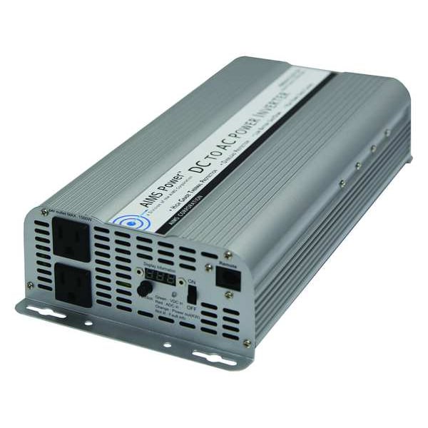 Aims Power Power Inverter, Modified Sine Wave, 5,000 W Peak, 2,500 W Continuous, 2 Outlets - PWRINV250012W