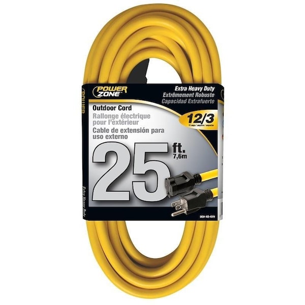 Powerzone Extension Cord, 12 AWG, Outdoor, 25 ft - EC500825