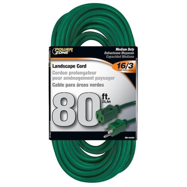 Powerzone Extension Cord, 16 AWG, Outdoor, 80 ft - OR880633