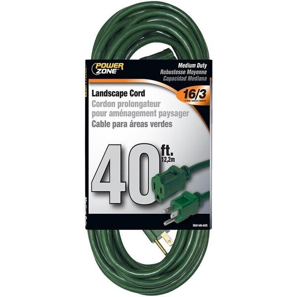 Powerzone Extension Cord, 16 AWG, Outdoor, 40 ft - OR880628