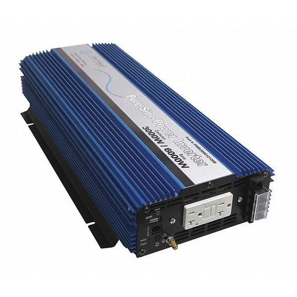Aims Power Power Inverter, Pure Sine Wave, 6,000 W Peak, 3,000 W Continuous, 3 Outlets - PWRI300012120S
