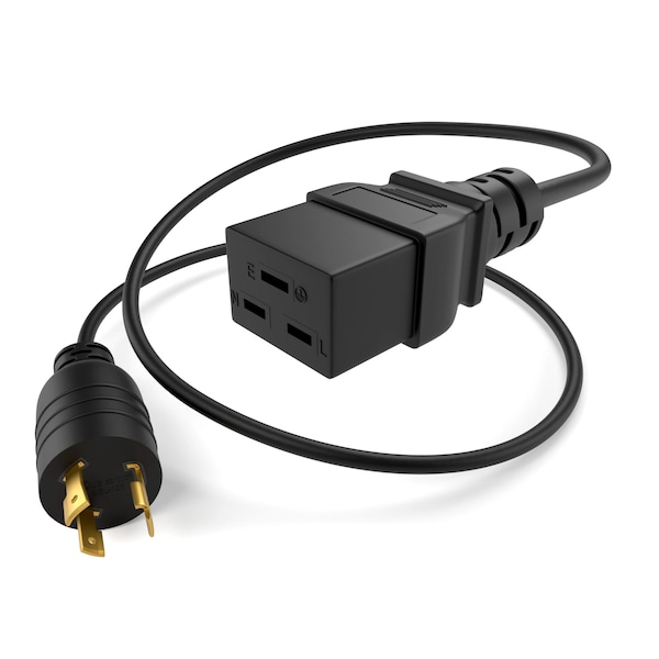 Unirise Usa Power Cord C19-C20 Sjt 250V 15Amp Black - PWCD-L620PC19-20A-06F-BLK