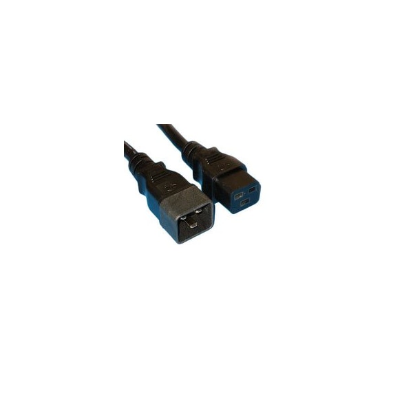 Swe-Tech 3C Heavy Duty Server Power Extension Cord, Black, C20 to C19, 12AWG/3C, 20 Amp, 3 foot - FWT10W3-41203