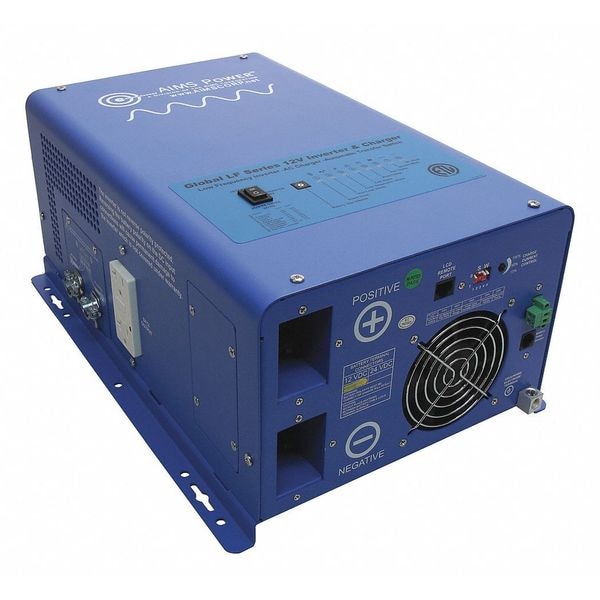 Aims Power Power Inverter and Battery Charger, Pure Sine Wave, 9,000 W Peak, 3,000 W Continuous, 1 Outlets - PICOGLF30W12V120V