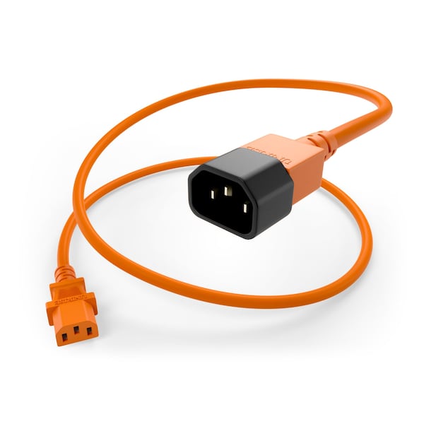 Unirise Usa 3Ft Orange C13-C14 Pdu/ Server Ultra Flexible Power Cord, Svt, 10Amp,  - PWRC13C1403FORG