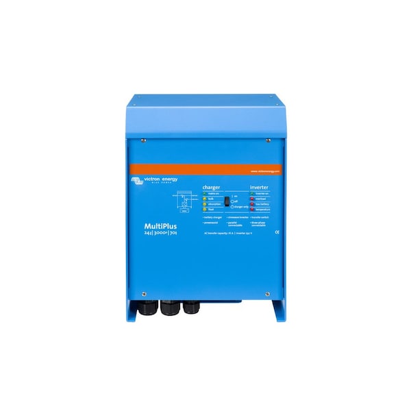 Victron Energy Power Inverter, Pure Sine Wave, 6,000 W Peak, 3,000 W Continuous, 2 Outlets - PMP243021102