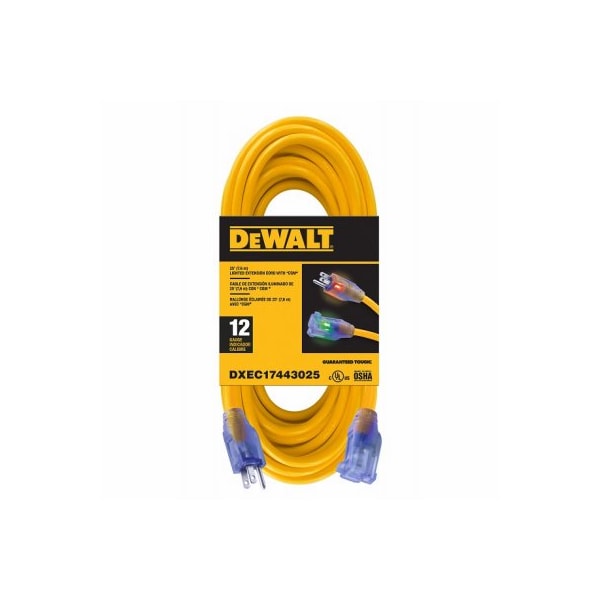 Century Wire & Cable SJTW Extension Cord, 12 AWG, 12/3, 25 ft - DXEC17443025