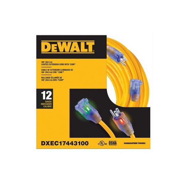 Century Wire & Cable SJTW Extension Cord, 12 AWG, 12/3, 100 ft - DXEC17443100