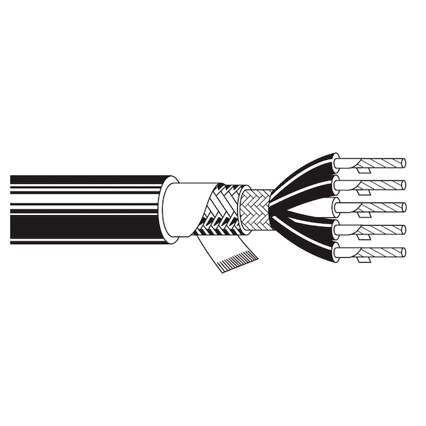 Belden Multi-Conductor Cable, 20 AWG, 6 C, Black, EPDM Rubber, Stranded, 600V AC, Indoor - 8426 010250
