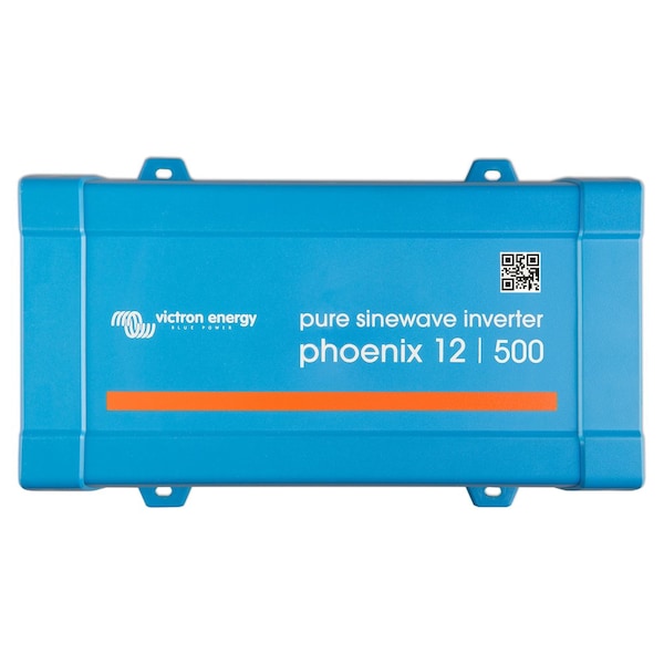 Victron Energy Power Inverter, Pure Sine Wave, 900 W Peak, 500 W Continuous, 1 Outlets - PIN485010500